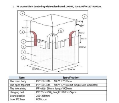 bulk bag not laminated FIBC BULK BAGS